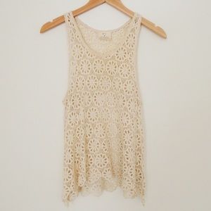 Urban Outfitters Pins & Needles Cream Crochet Tank